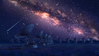 Telescope night sky stars aurora - a telescope free wallpaper