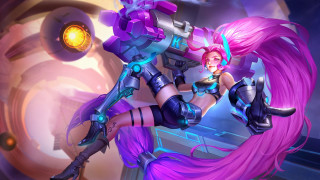 Purple helmet gun heroine absurdlylonghair - a purple hair free wallpaper