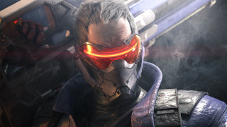 Futuristic man redlight gun smokey - a futuristic suit free wallpaper for desktop