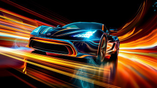 Car bright light streaks black - car free wallpaper for desktop