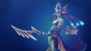 Woman sword wings water lowpoly - a costume free wallpaper