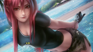 Pink hair beach pose anime - pink hair free wallpaper for desktop
