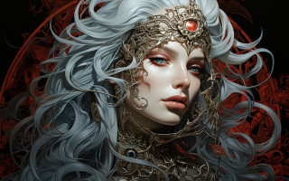 White hair red eye fantasy - a red eye free wallpaper for desktop