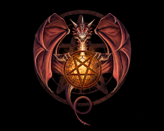 Red dragon pentagram symbol back - its back free wallpaper for desktop