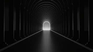 Long tunnel light hallway raytraced - a long hallway free wallpaper for desktop