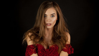 Elina karimova red dress roses - free vintage wallpaper