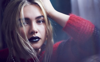Woman black lip red sweater - a red sweater free wallpaper