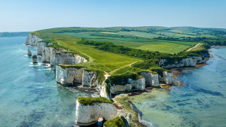 Scenic green ocean cliffs blue - a scenic view free wallpaper