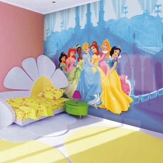 Bedroom princess mural flower bed - detail free wallpaper