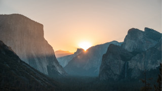 Yose mountains sunset lake river - over the mountain free wallpaper