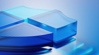 Blue abstract curve reflection gradient - a blue object free wallpaper