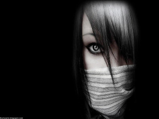 Woman mask black background white - mysterious free wallpaper