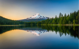 Mountain lake trees clouds nature - a few cloud free wallpaper for desktop