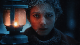 Woman lantern snow night glowing - free light wallpaper