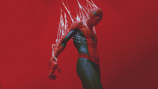 Spider man red background concept - a spider man free wallpaper