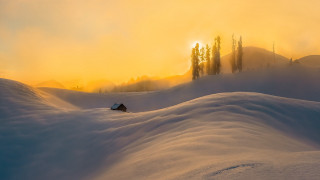 Skiing dawn sunset clouds horizon - amir zand free wallpaper
