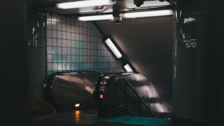 Subway metal escalator tiled wall - underground comix free wallpaper for desktop