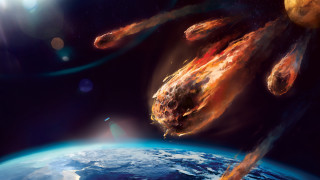 Fireballs earth space sun blue - over the earth free wallpaper