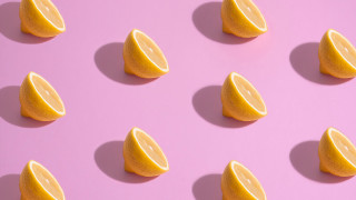 Orange slices pink surface shadow - christian w. staudinger free wallpaper