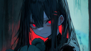 Woman redeyes bloodied manga yandere - red eyes holding free wallpaper