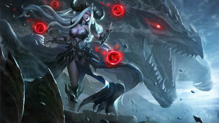 Woman dragon sword orb monster - a giant monster free wallpaper