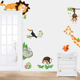 Animals wall door window frame - free 3d render wallpaper for tablet