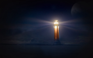 Light tower moon night starry - free light wallpaper