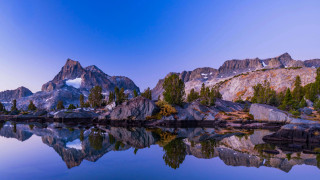 Mountain reflection lake sunset forest 4 - ansel adams free wallpaper for desktop