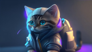 Futuristic cat table purple blue - a futuristic outfit free wallpaper