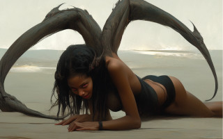 Woman bikini wood jewelry dark - clint cearley free wallpaper