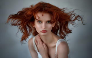 Red haired woman posing hands - red hair free wallpaper