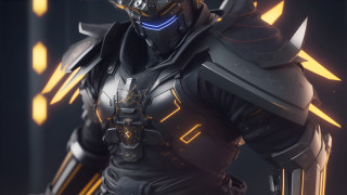 Futuristic suit sword glowing embers - a helmet and a sword free wallpaper