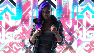 Purple hair cyberpunk yoru cover - cyberpunk free wallpaper