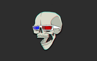 Skull 3d glasses red light - beeple free wallpaper