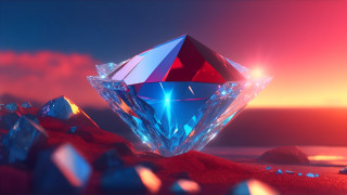 Diamond surreal scene glowing 3d - rossdraw global illumination free wallpaper