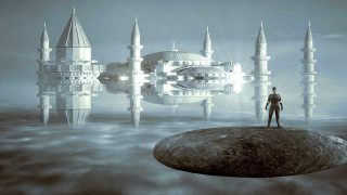 Man castle reflection ocean outdoors - the water and a sky free wallpaper