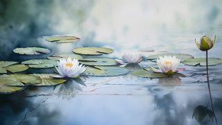 Water lilies lily pads pond 2 - water lily free wallpaper