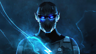 Blue eyes lightning bolt astronaut - cinematic lightning free wallpaper