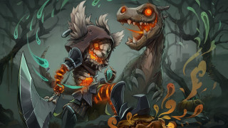 Cartoon demon armor forest glowing - brom free wallpaper for desktop