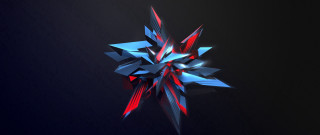 Blue red star black background - the bottom of it free wallpaper