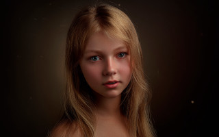 Young girl blonde hair blue - cgstudio free wallpaper