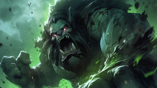 Green monster grin brom league - a big mouth free wallpaper