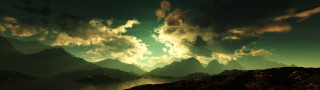 Mountain range lake sky clouds - image of a mountain range free wallpaper