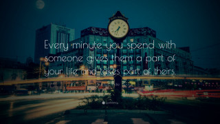 Clock quote city night lights - emotional free wallpaper for desktop