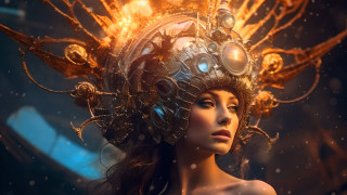 Woman snow planet fire galaxy - anna dittmann free wallpaper