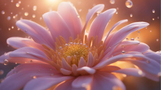 Pink flower water droplets sun - water droplet free wallpaper