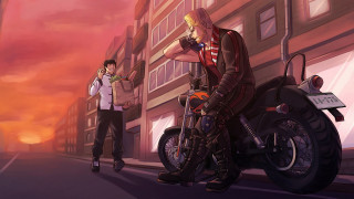 Motorcycle street men women dusk - a street next free wallpaper