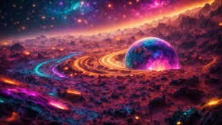Colorful space scene planet spiral - a colorful space scene free wallpaper