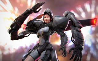 Futuristic woman sword light saber - a light saber free wallpaper