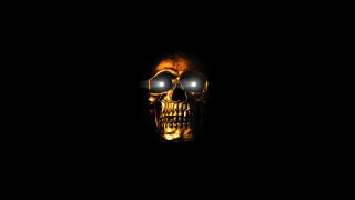 Skull glowing eyes black background - david firth free wallpaper